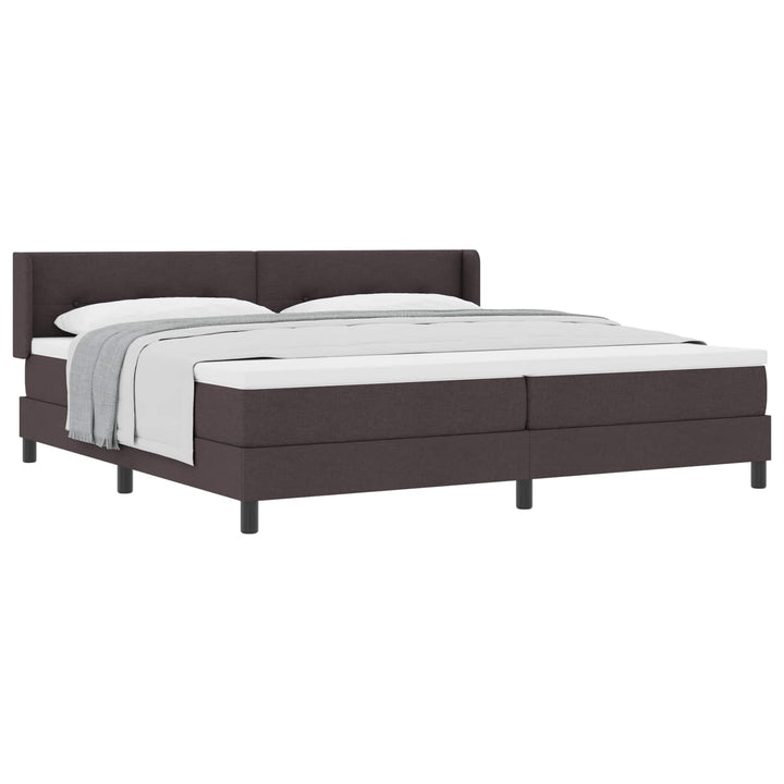 Box spring seng med hovedgærde Mørk Brun 200 x 200 cm Stof