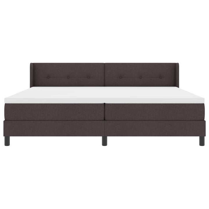 Box spring seng med hovedgærde Mørk Brun 200 x 200 cm Stof