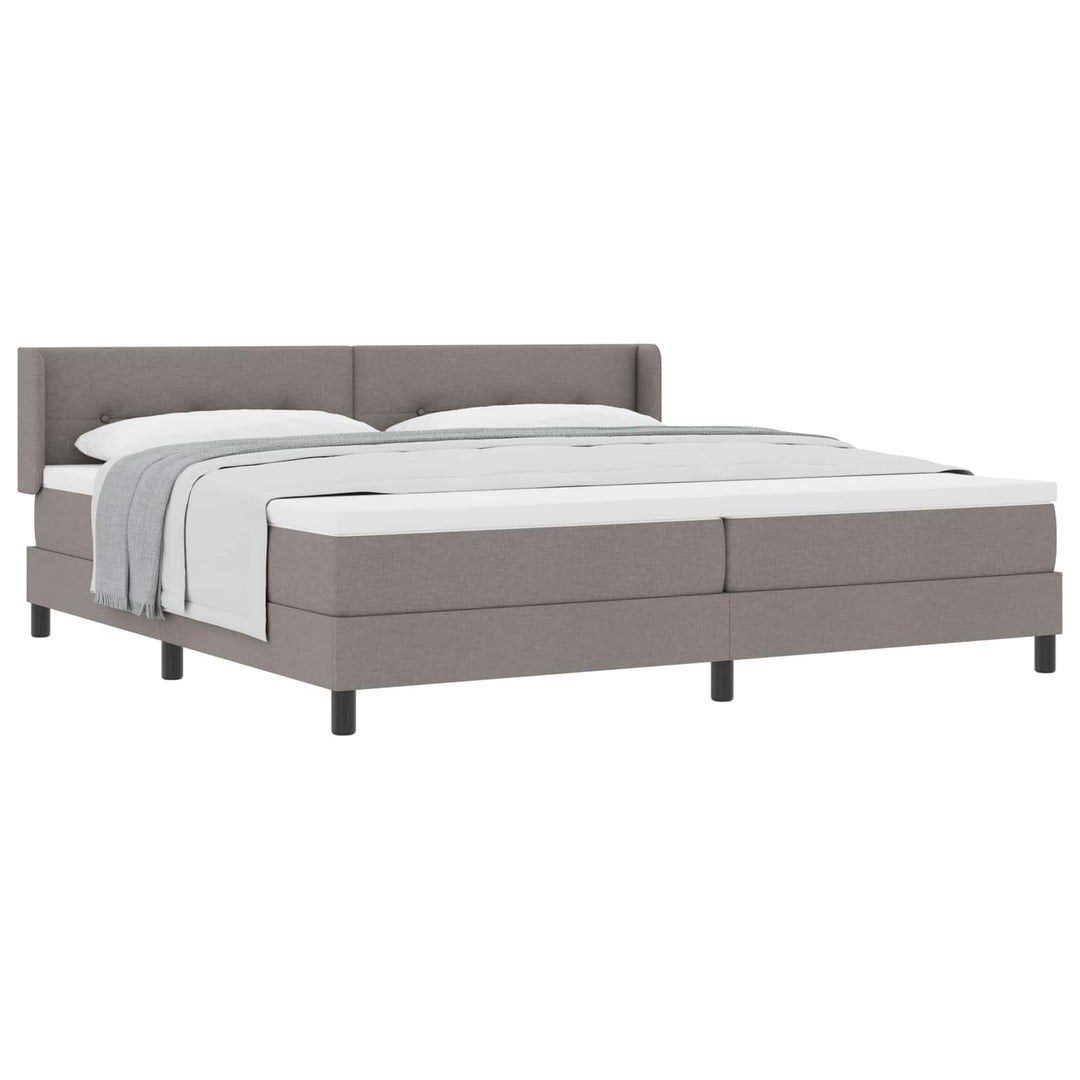 Box spring seng med hovedgærde Gråbrun 200 x 200 cm Stof