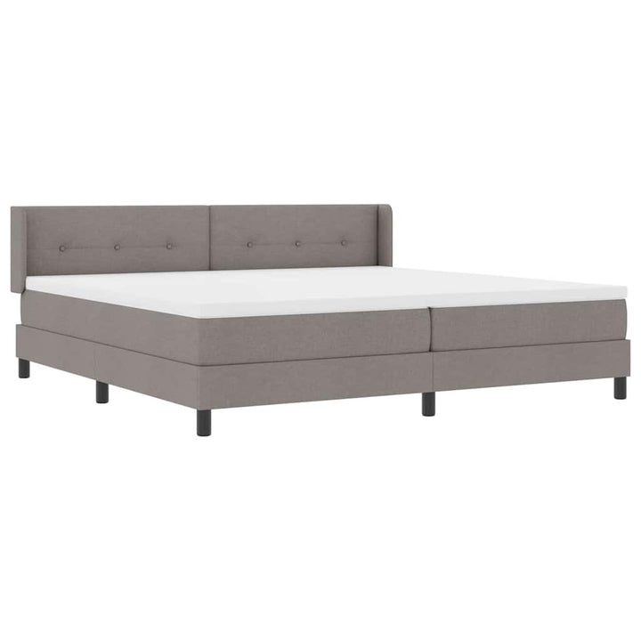 Box spring seng med hovedgærde Gråbrun 200 x 200 cm Stof