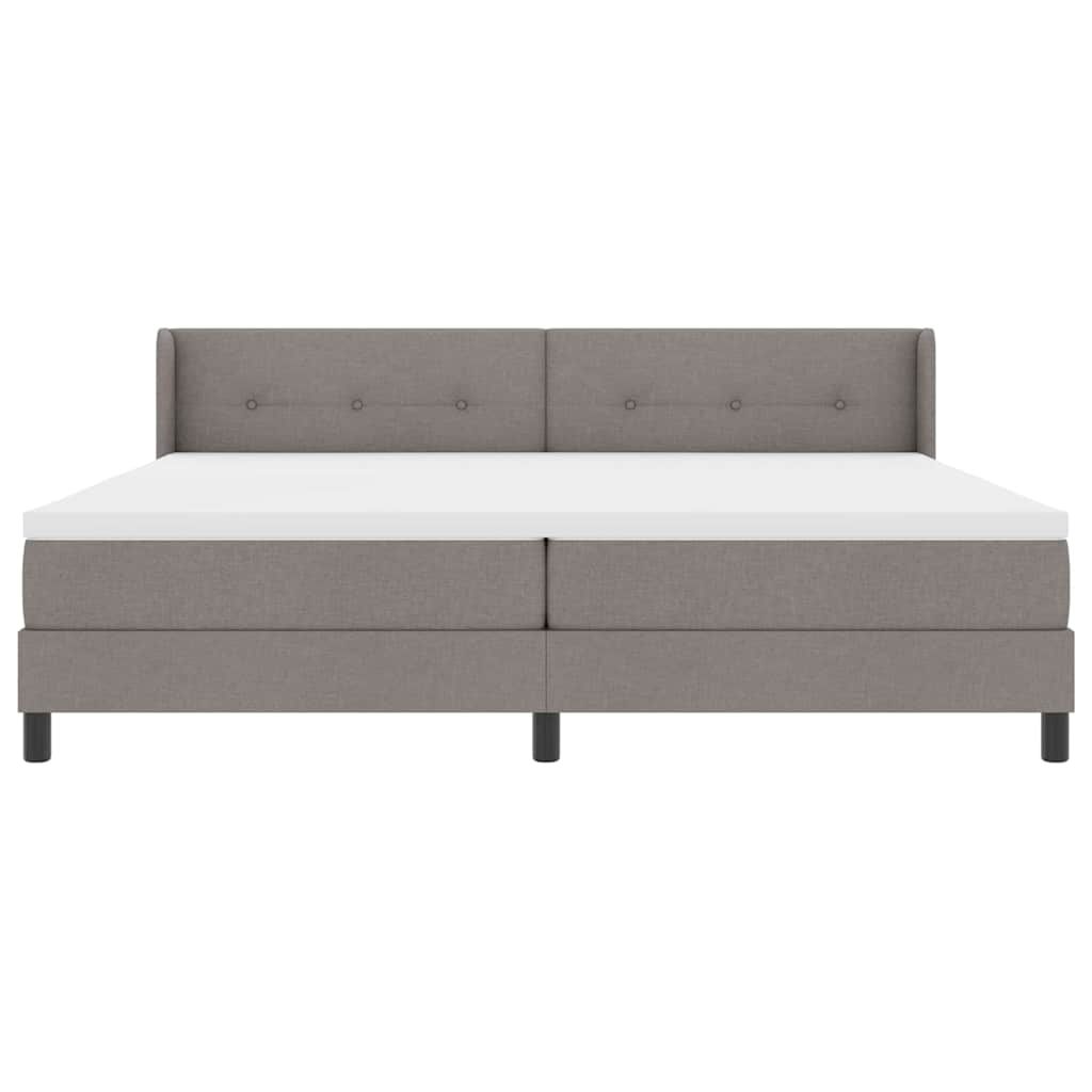 Box spring seng med hovedgærde Gråbrun 200 x 200 cm Stof