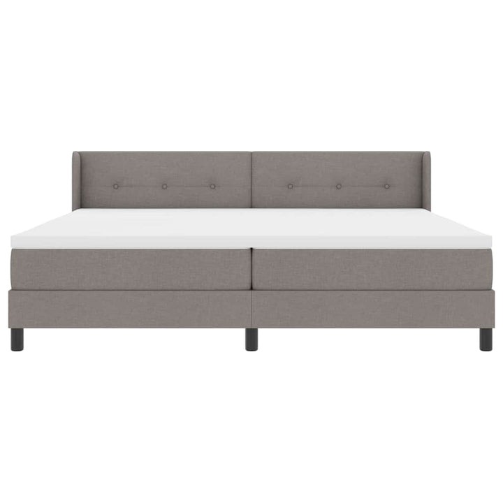 Box spring seng med hovedgærde Gråbrun 200 x 200 cm Stof