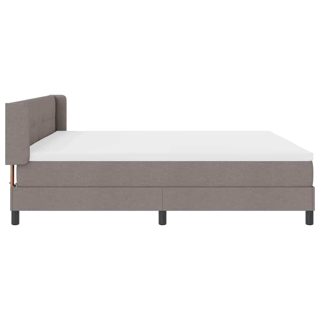 Box spring seng med hovedgærde Gråbrun 200 x 200 cm Stof