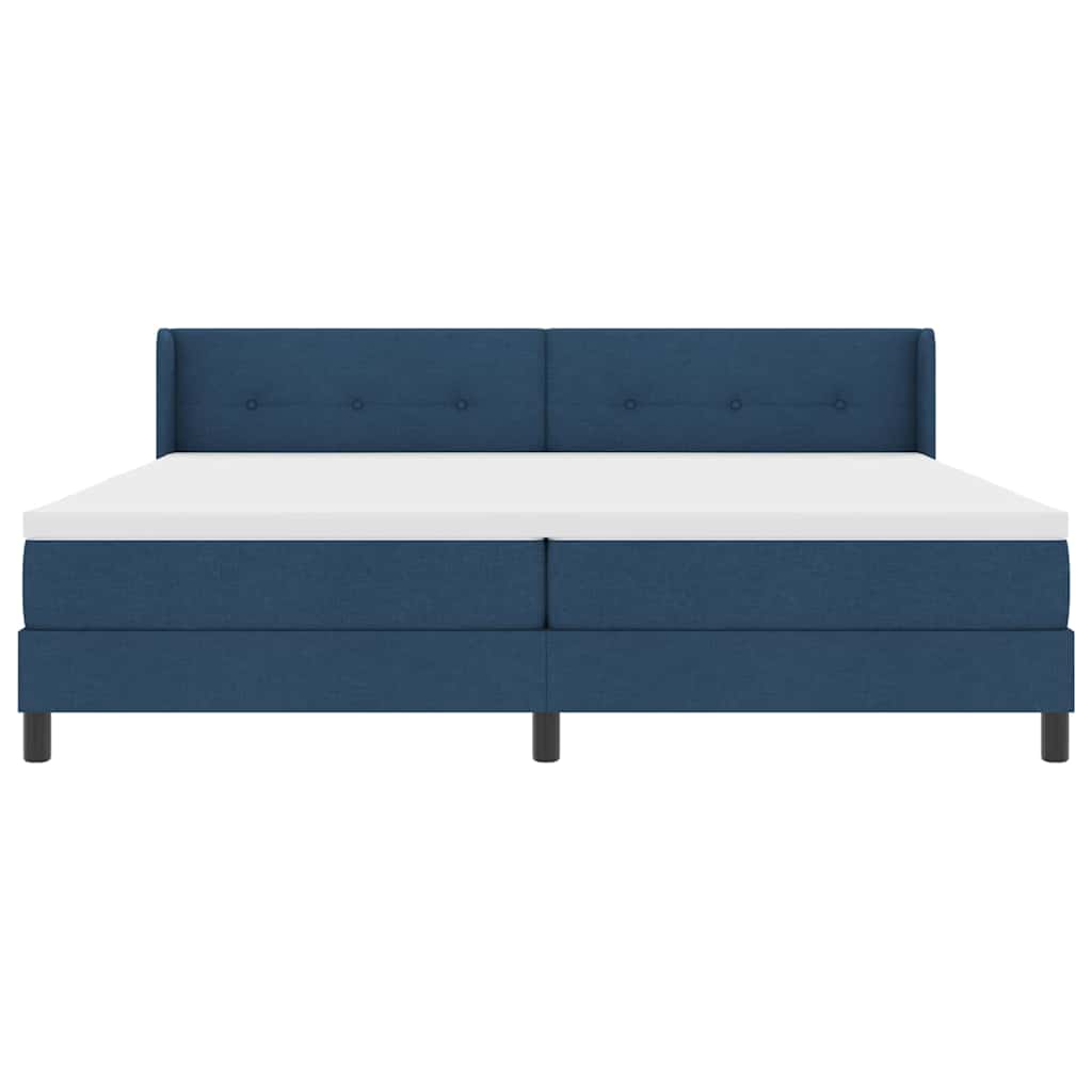Box spring seng med hovedgærde Blå 200 x 200 cm Stof