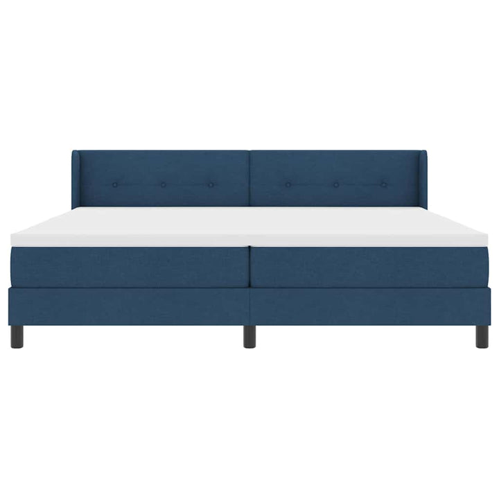 Box spring seng med hovedgærde Blå 200 x 200 cm Stof