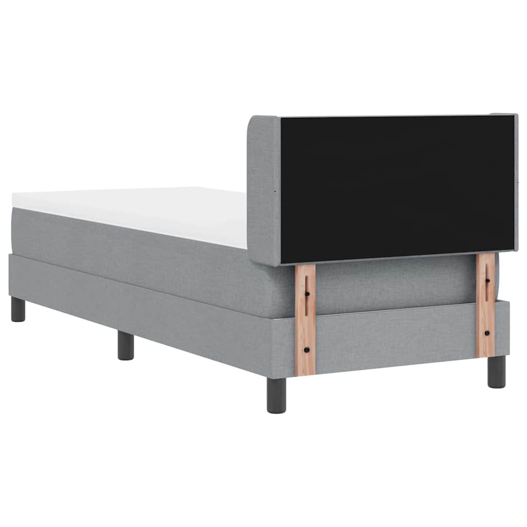 Box spring seng med hovedgærde Lysegrå 200 x 80 cm Stof