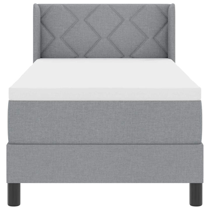 Box spring seng med hovedgærde Lysegrå 200 x 80 cm Stof