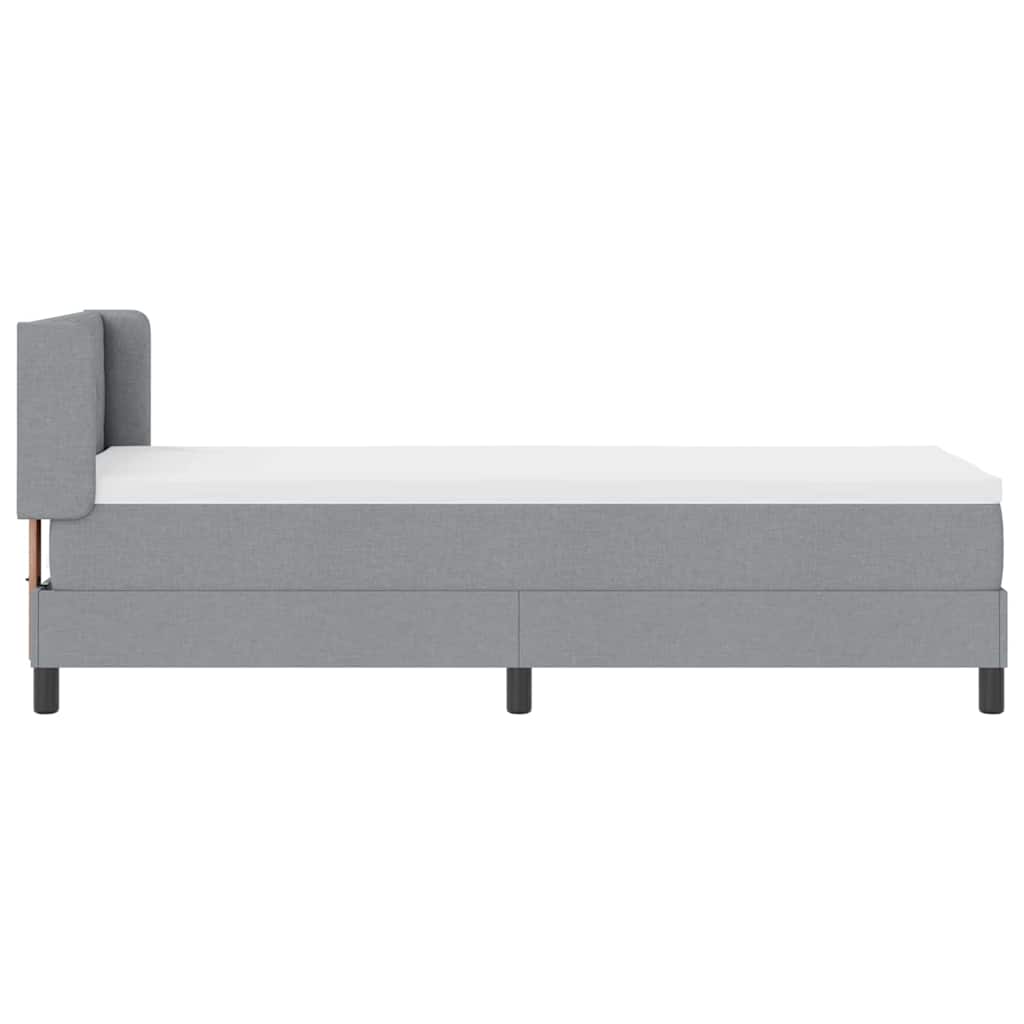 Box spring seng med hovedgærde Lysegrå 200 x 80 cm Stof