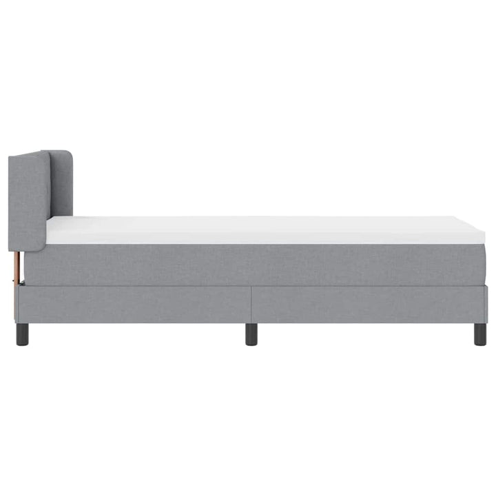 Box spring seng med hovedgærde Lysegrå 200 x 80 cm Stof