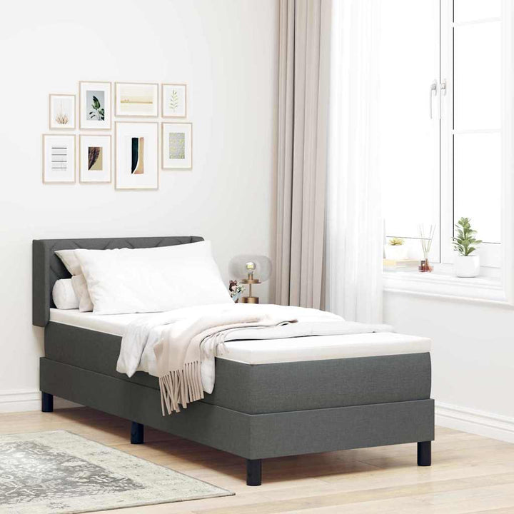 Box spring seng med hovedgærde Mørkegrå 200 x 80 cm Stof