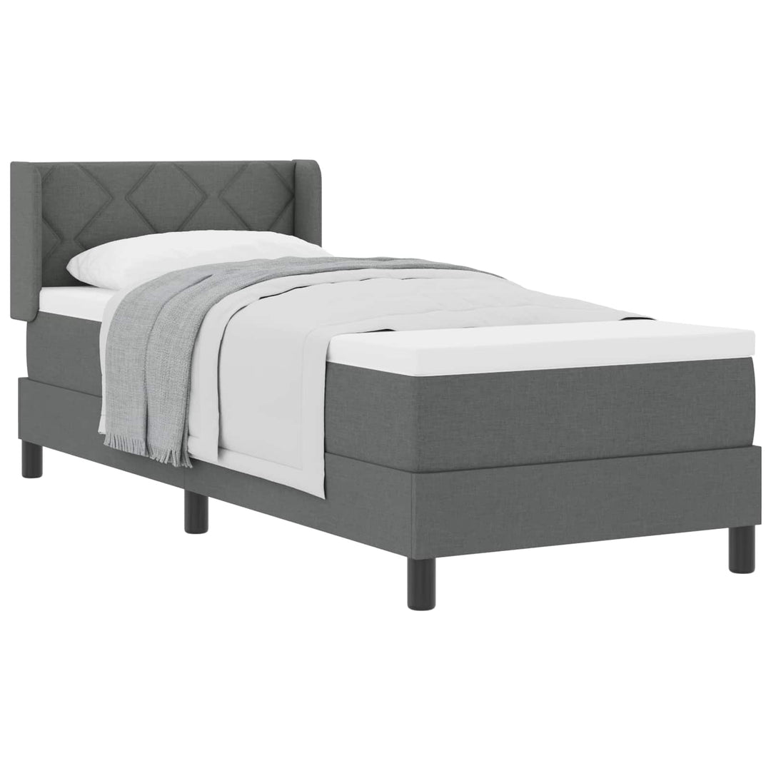 Box spring seng med hovedgærde Mørkegrå 200 x 80 cm Stof