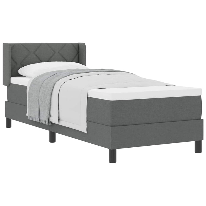 Box spring seng med hovedgærde Mørkegrå 200 x 80 cm Stof