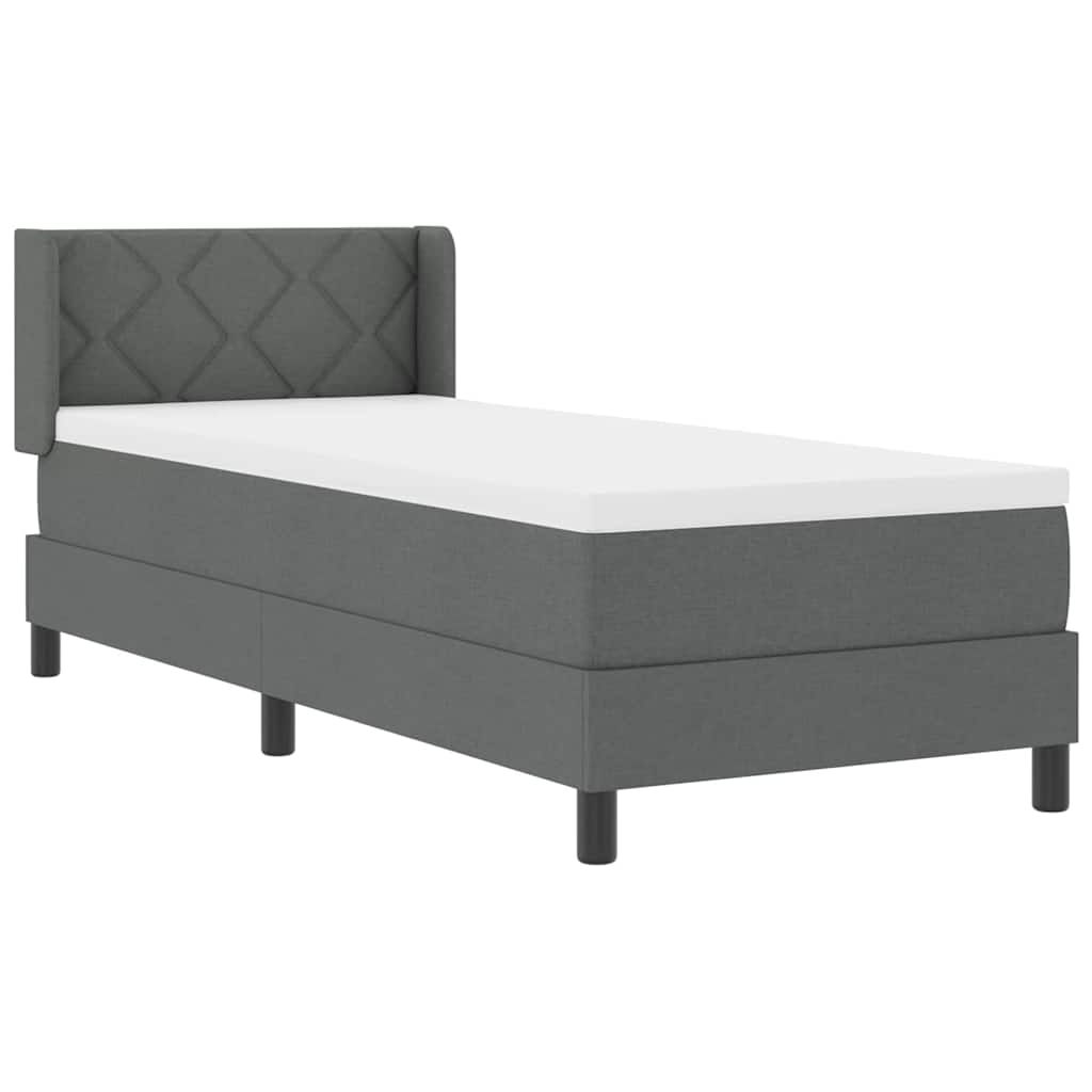 Box spring seng med hovedgærde Mørkegrå 200 x 80 cm Stof