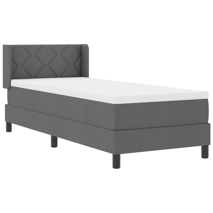 Box spring seng med hovedgærde Mørkegrå 200 x 80 cm Stof