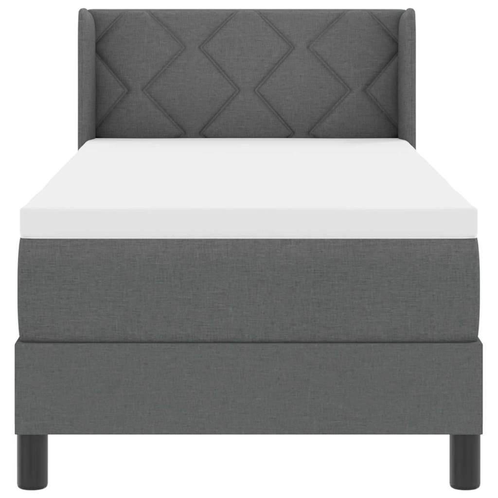 Box spring seng med hovedgærde Mørkegrå 200 x 80 cm Stof