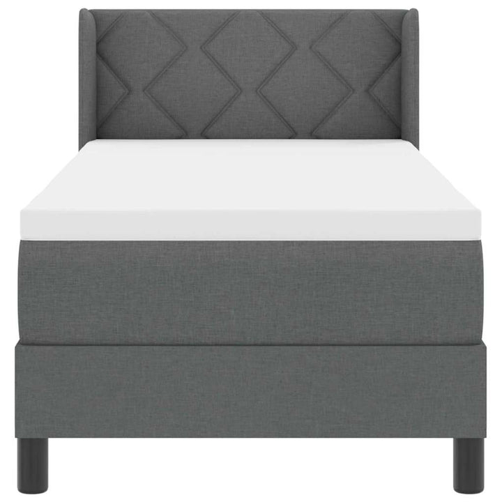Box spring seng med hovedgærde Mørkegrå 200 x 80 cm Stof