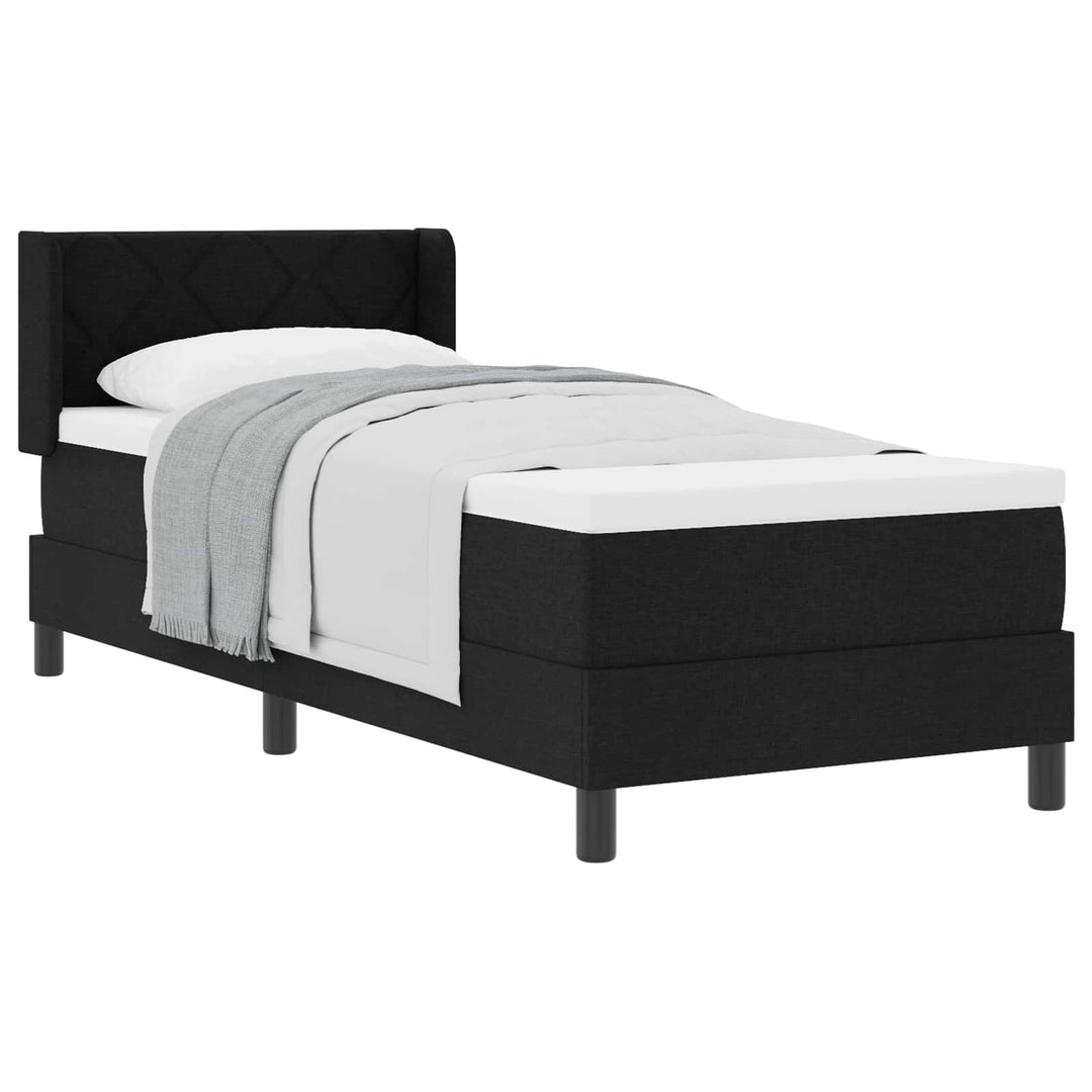 Box spring seng med hovedgærde Sort 200 x 80 cm Stof