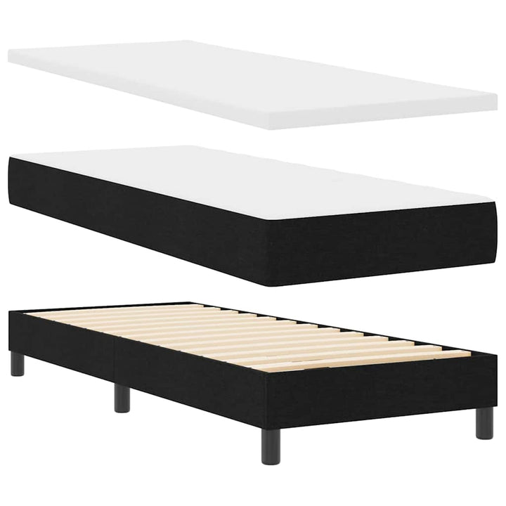 Box spring seng med hovedgærde Sort 200 x 80 cm Stof
