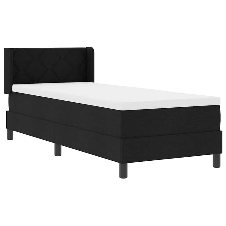 Box spring seng med hovedgærde Sort 200 x 80 cm Stof