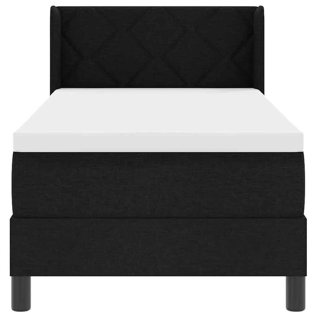 Box spring seng med hovedgærde Sort 200 x 80 cm Stof