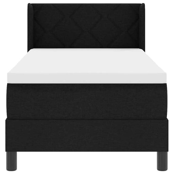 Box spring seng med hovedgærde Sort 200 x 80 cm Stof