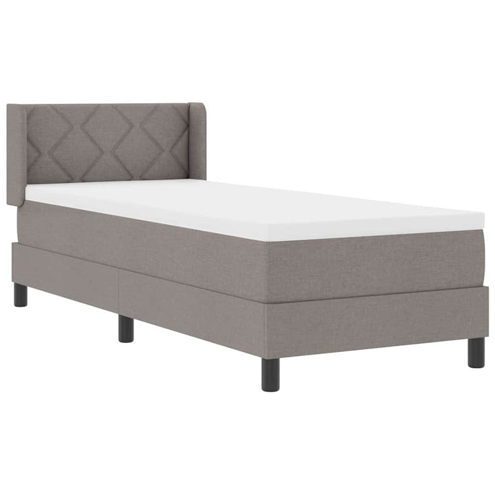 Box spring seng med hovedgærde Gråbrun 200 x 80 cm Stof