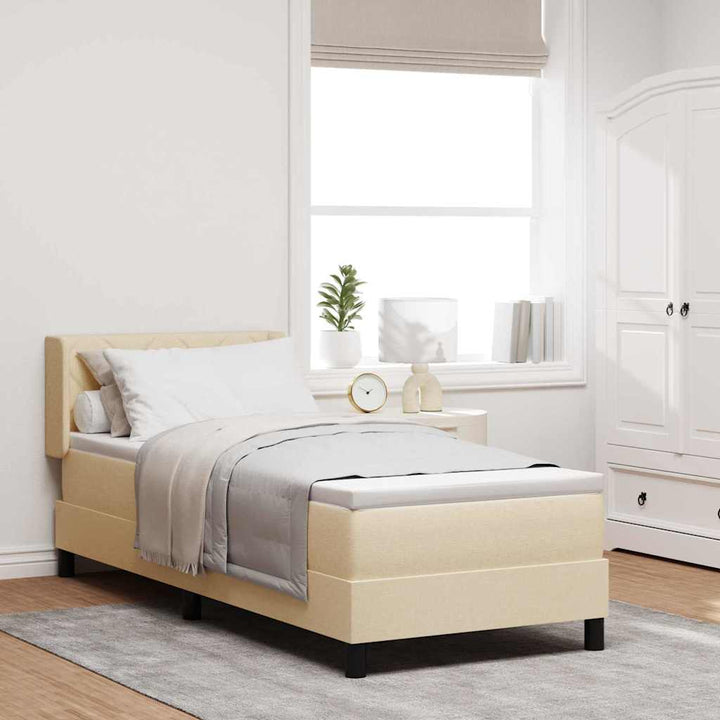 Box spring seng med hovedgærde Creme 200 x 80 cm Stof