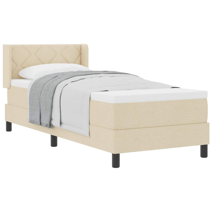 Box spring seng med hovedgærde Creme 200 x 80 cm Stof