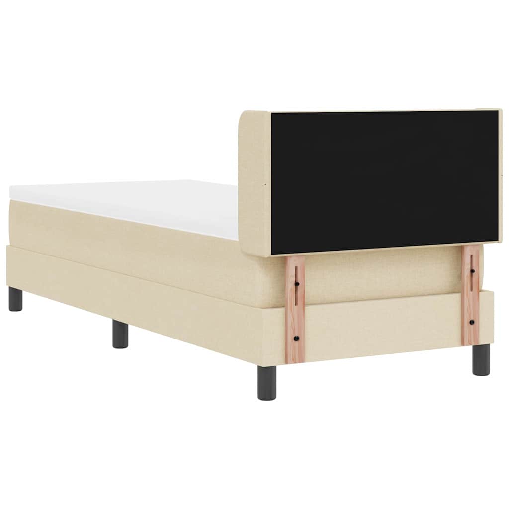 Box spring seng med hovedgærde Creme 200 x 80 cm Stof