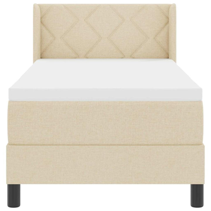 Box spring seng med hovedgærde Creme 200 x 80 cm Stof