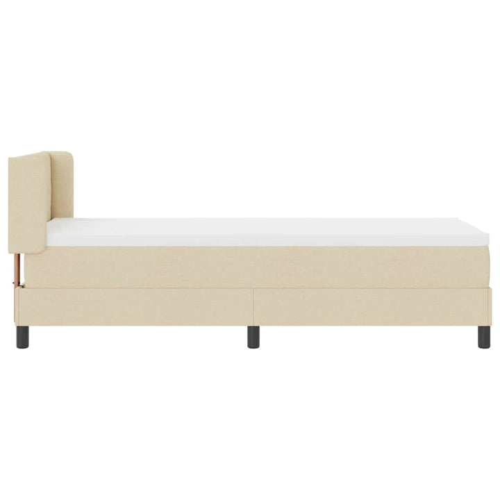 Box spring seng med hovedgærde Creme 200 x 80 cm Stof