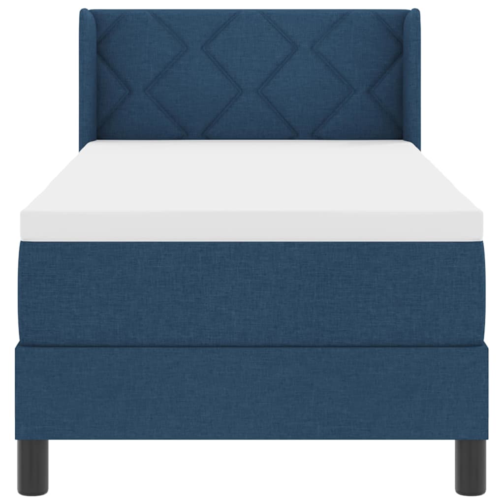 Box spring seng med hovedgærde Blå 200 x 80 cm Stof