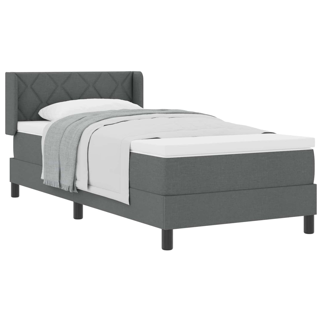 Box spring seng med hovedgærde Mørkegrå 190 x 90 cm Stof