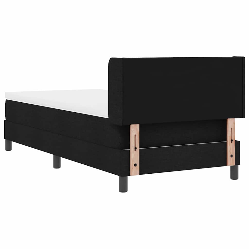 Box spring seng med hovedgærde Sort 190 x 90 cm Stof
