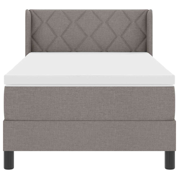 Box spring seng med hovedgærde Gråbrun 190 x 90 cm Stof