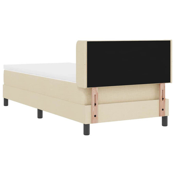 Box spring seng med pude med hovedgærde Creme 190 x 90 cm Stof