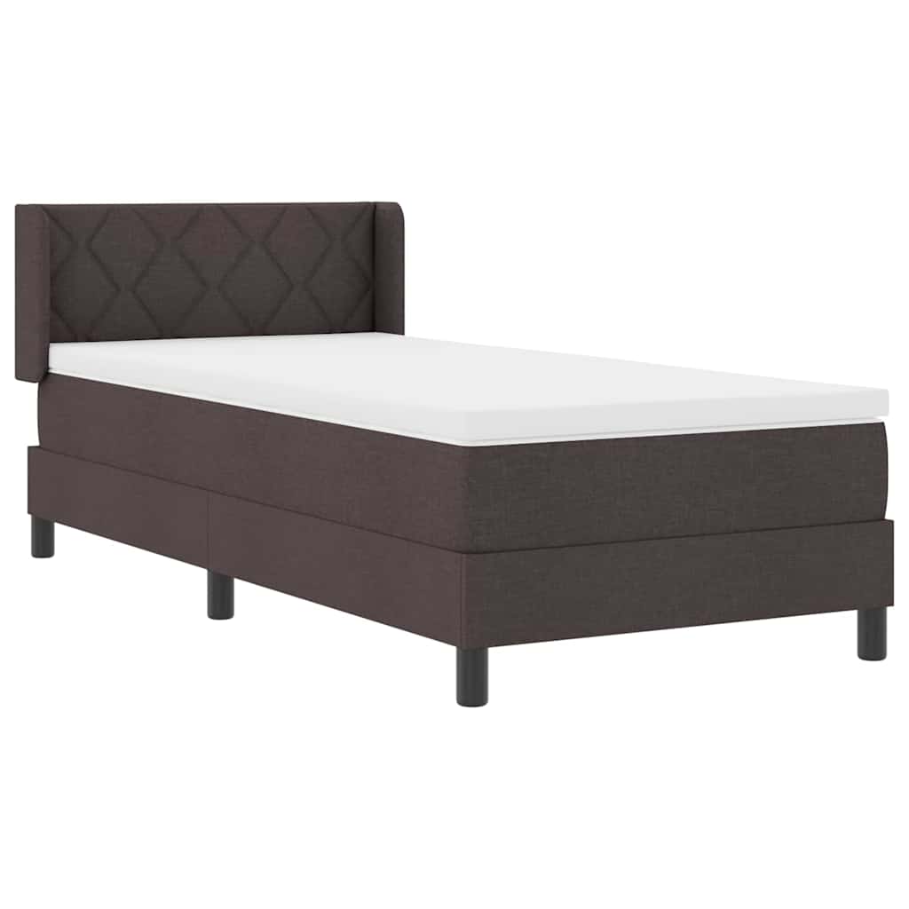 Box spring seng med hovedgærde Mørk Brun 200 x 90 cm Stof