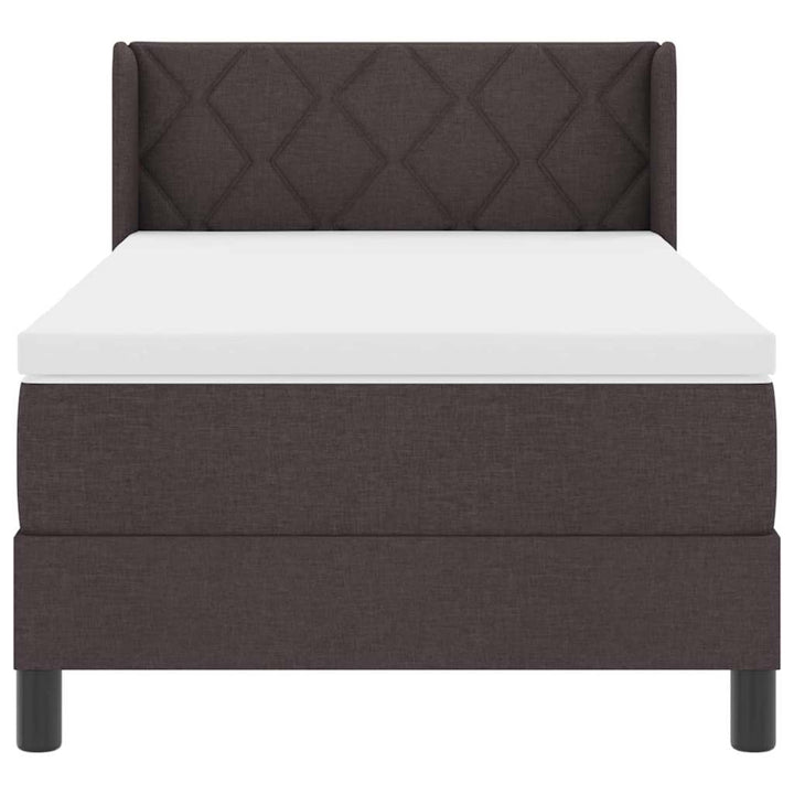 Box spring seng med hovedgærde Mørk Brun 200 x 90 cm Stof