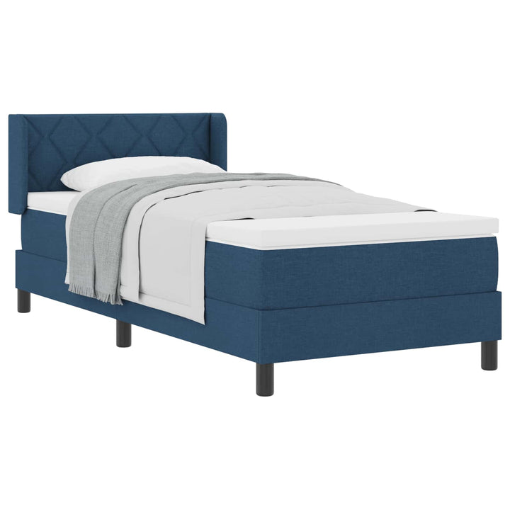 Box spring seng med hovedgærde Blå 200 x 90 cm Stof