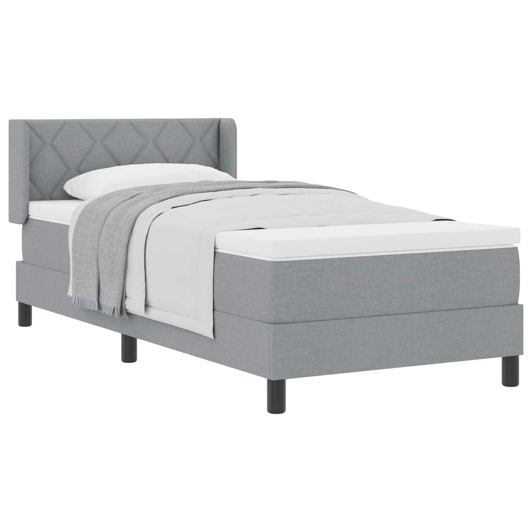 Box spring seng med hovedgærde Lysegrå 200 x 100 cm Stof