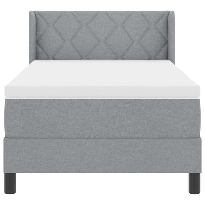 Box spring seng med hovedgærde Lysegrå 200 x 100 cm Stof
