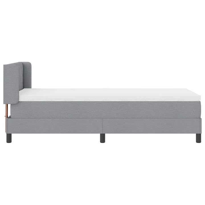 Box spring seng med hovedgærde Lysegrå 200 x 100 cm Stof