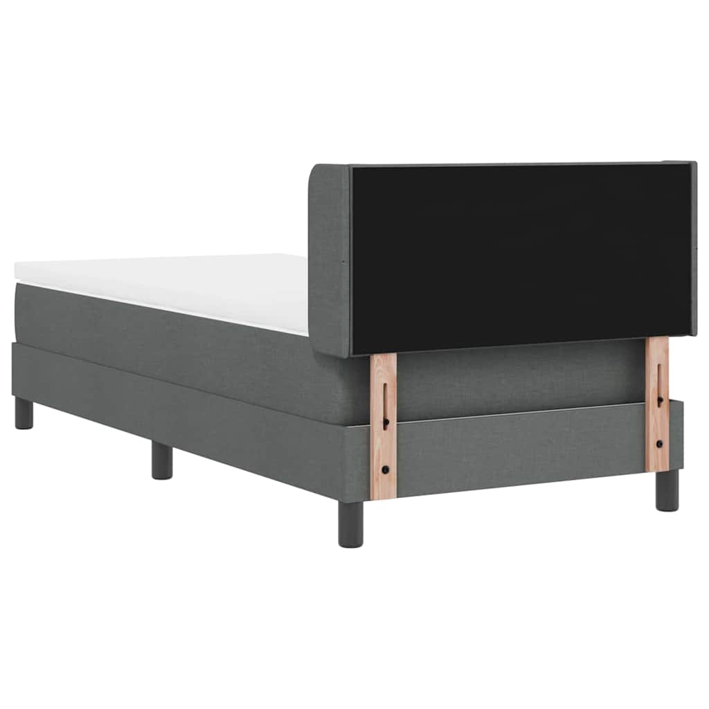 Box spring seng med hovedgærde Mørkegrå 200 x 100 cm Stof