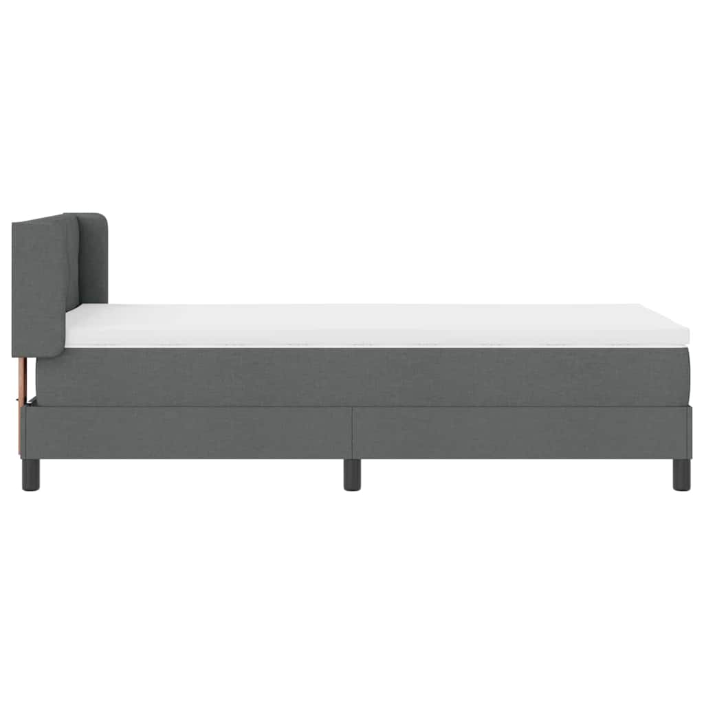 Box spring seng med hovedgærde Mørkegrå 200 x 100 cm Stof