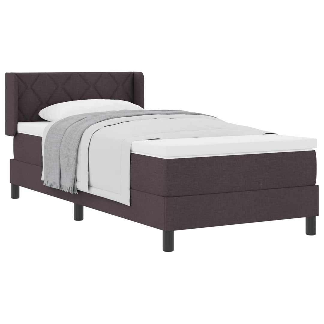 Box spring seng med hovedgærde Mørk Brun 200 x 100 cm Stof