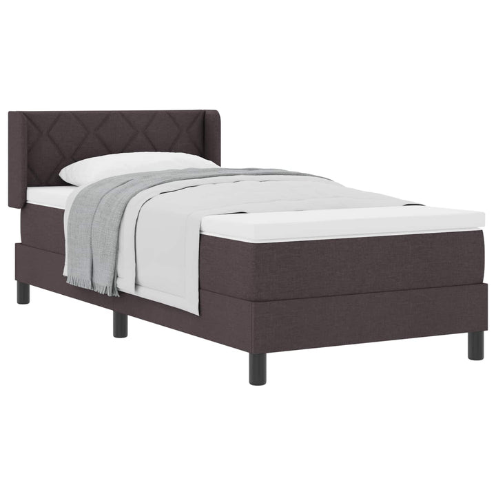 Box spring seng med hovedgærde Mørk Brun 200 x 100 cm Stof