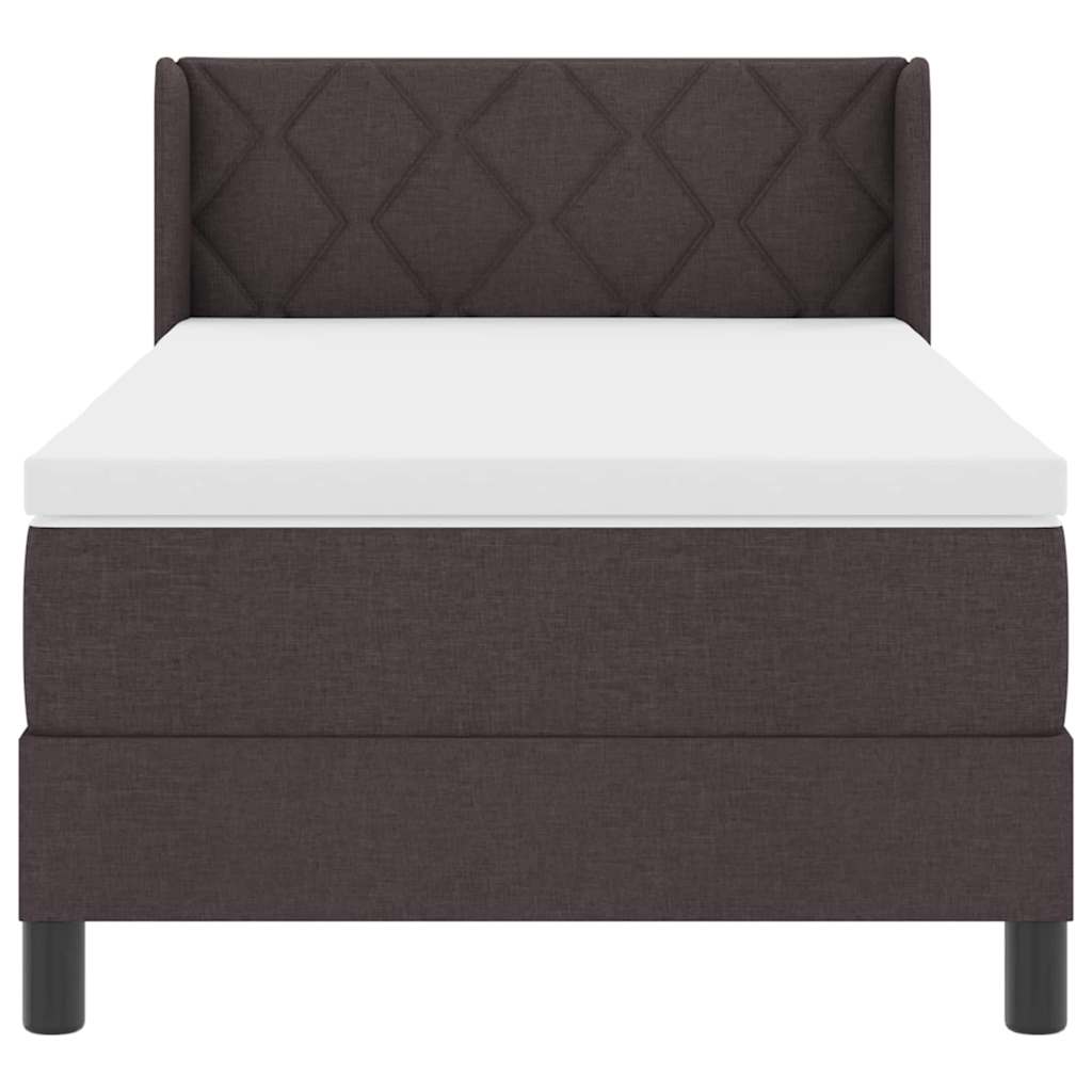Box spring seng med hovedgærde Mørk Brun 200 x 100 cm Stof