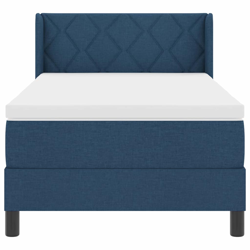 Box spring seng med hovedgærde Blå 200 x 100 cm Stof