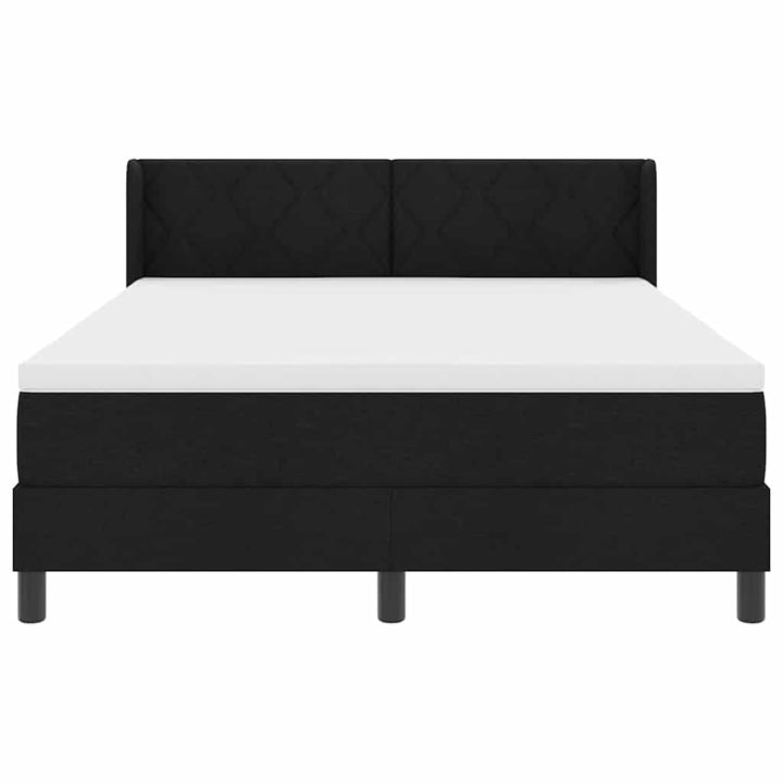 Box spring seng med hovedgærde Sort 190 x 140 cm Stof
