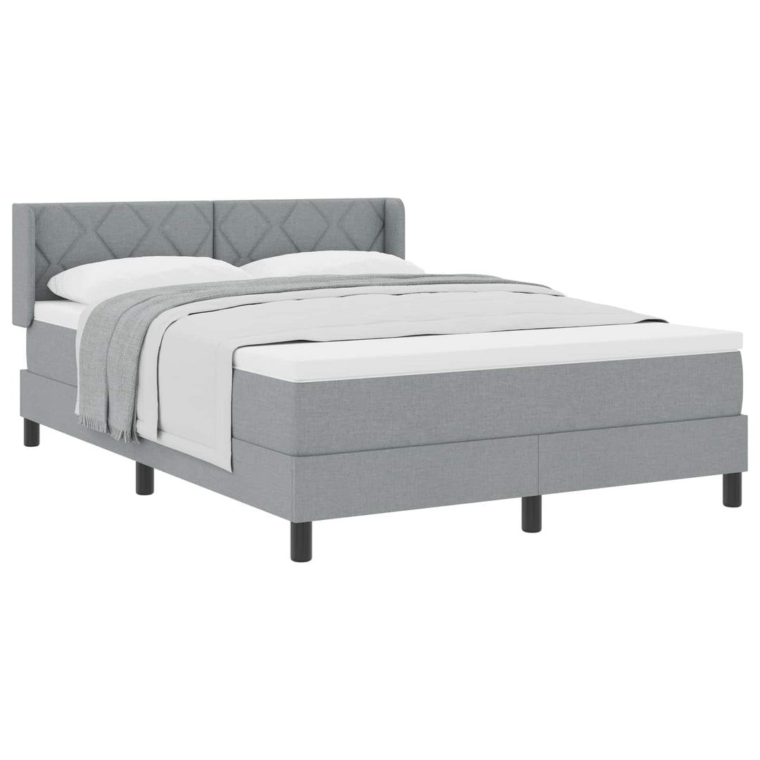Box spring seng med hovedgærde Lysegrå 200 x 140 cm Stof
